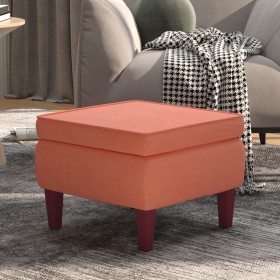 Hocker mit Holzbeinen aus rosa Samt von vidaXL, Klapphocker und Stühle - Ref: Foro24-329461, Preis: 60,54 €, Rabatt: %