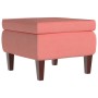 Stool with pink velvet wooden legs by vidaXL, Folding stools and chairs - Ref: Foro24-329461, Price: 60,54 €, Discount: %