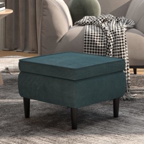 Hocker mit Holzbeinen aus blauem Samt von vidaXL, Klapphocker und Stühle - Ref: Foro24-329435, Preis: 74,86 €, Rabatt: %