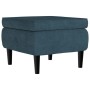 Hocker mit Holzbeinen aus blauem Samt von vidaXL, Klapphocker und Stühle - Ref: Foro24-329435, Preis: 74,74 €, Rabatt: %