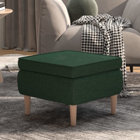 Hocker mit Holzbeinen, gepolstert mit dunkelgrünem Stoff von vidaXL, Klapphocker und Stühle - Ref: Foro24-329452, Preis: 70,9...