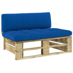 Central sofa made of green impregnated pine wood garden pallets by vidaXL, Modular outdoor sofas - Ref: Foro24-3066478, Price...