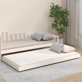 Solid white pine wood bed frame 90x200 cm by vidaXL, Beds and slatted bases - Ref: Foro24-823495, Price: 85,00 €, Discount: %