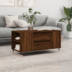 Oak brown engineered wood coffee table 102x44.5x50 cm by vidaXL, Coffee table - Ref: Foro24-830995, Price: 76,99 €, Discount: %