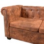 Chesterfield corner sofa 6 seater brown artificial leather by vidaXL, Sofas - Ref: Foro24-243618, Price: 1,00 €, Discount: %