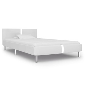 Estructura de cama de cuero sintético blanco 90x200 cm de vidaXL, Camas y somieres - Ref: Foro24-280831, Precio: 145,99 €, De...