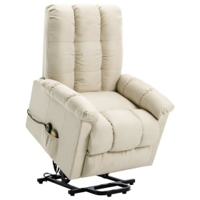 Elevating massage armchair in cream-colored fabric by vidaXL, Electric massage chairs - Ref: Foro24-321399, Price: 550,99 €, ...