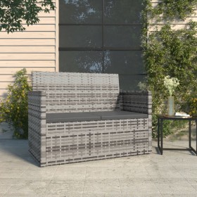 Banco de jardín con cojines ratán sintético gris 105 cm de vidaXL, Bancos de jardín - Ref: Foro24-362317, Precio: 88,12 €, De...