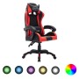 Silla gaming con luces LED RGB cuero sintético rojo y negro de vidaXL, Sillas de oficina - Ref: Foro24-287997, Precio: 187,45...