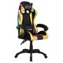 Silla gaming con luces LED RGB cuero sintético dorado y negro de vidaXL, Sillas de oficina - Ref: Foro24-287998, Precio: 187,...