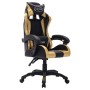 Silla gaming con luces LED RGB cuero sintético dorado y negro de vidaXL, Sillas de oficina - Ref: Foro24-287998, Precio: 187,...