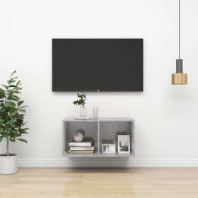 Mueble de pared de TV madera contrachapada hormigón 37x37x72 cm de vidaXL, Muebles TV - Ref: Foro24-805475, Precio: 39,54 €, ...