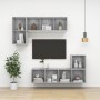 Mueble de pared de TV madera contrachapada hormigón 37x37x72 cm de vidaXL, Muebles TV - Ref: Foro24-805475, Precio: 38,99 €, ...