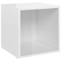 Glossy white plywood TV cabinet 37x35x37 cm by vidaXL, TV Furniture - Ref: Foro24-805516, Price: 25,92 €, Discount: %