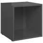 Glossy gray plywood TV cabinet 37x35x37 cm by vidaXL, TV Furniture - Ref: Foro24-805522, Price: 21,32 €, Discount: %