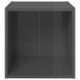 Glossy gray plywood TV cabinet 37x35x37 cm by vidaXL, TV Furniture - Ref: Foro24-805522, Price: 21,32 €, Discount: %