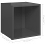 Glossy gray plywood TV cabinet 37x35x37 cm by vidaXL, TV Furniture - Ref: Foro24-805522, Price: 21,32 €, Discount: %