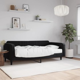 Sofa bed with black velvet mattress 100x200 cm by vidaXL, Beds and slatted bases - Ref: Foro24-3197050, Price: 341,99 €, Disc...