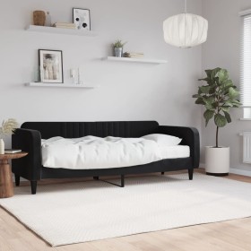 Sofá cama con colchón terciopelo negro 80x200 cm de vidaXL, Camas y somieres - Ref: Foro24-3197036, Precio: 326,99 €, Descuen...