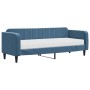 Sofa bed with blue velvet mattress 80x200 cm by vidaXL, Beds and slatted bases - Ref: Foro24-3197031, Price: 323,99 €, Discou...