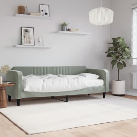 Sofá cama con colchón terciopelo gris claro 80x200 cm de vidaXL, Camas y somieres - Ref: Foro24-3197032, Precio: 326,99 €, De...