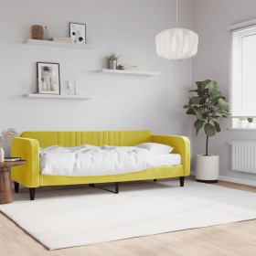 Sofa bed with yellow velvet mattress 80x200 cm by vidaXL, Beds and slatted bases - Ref: Foro24-3197037, Price: 326,88 €, Disc...