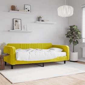 Sofá cama con colchón terciopelo amarillo 100x200 cm de vidaXL, Camas y somieres - Ref: Foro24-3197051, Precio: 347,99 €, Des...