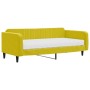 Sofa bed with yellow velvet mattress 100x200 cm by vidaXL, Beds and slatted bases - Ref: Foro24-3197051, Price: 386,34 €, Dis...