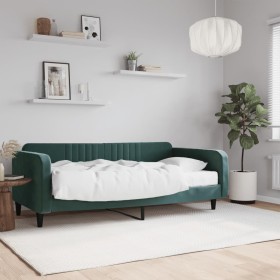 Sofá cama con colchón terciopelo verde oscuro 100x200 cm de vidaXL, Camas y somieres - Ref: Foro24-3197048, Precio: 350,99 €,...