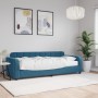 Sofa bed with blue velvet mattress 80x200 cm by vidaXL, Beds and slatted bases - Ref: Foro24-3196897, Price: 328,65 €, Discou...