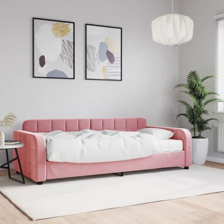 Sofá cama con colchón terciopelo rosa 90x200 cm de vidaXL, Camas y somieres - Ref: Foro24-3196908, Precio: 344,16 €, Descuent...