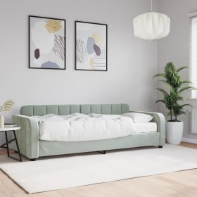 Sofá cama con colchón terciopelo gris claro 80x200 cm de vidaXL, Camas y somieres - Ref: Foro24-3196898, Precio: 331,20 €, De...