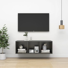 Wall-mounted TV stand made of gray plywood, 37x37x107 cm by vidaXL, TV Furniture - Ref: Foro24-805482, Price: 47,13 €, Discou...