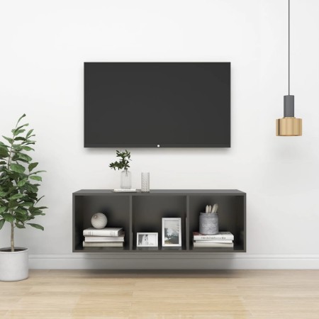 Wall-mounted TV stand made of gray plywood, 37x37x107 cm by vidaXL, TV Furniture - Ref: Foro24-805482, Price: 47,13 €, Discou...