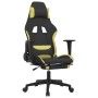 Silla gaming con reposapiés tela verde claro y negro de vidaXL, Sillones para videojuegos - Ref: Foro24-3143748, Precio: 131,...