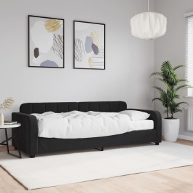 Sofá cama con colchón terciopelo negro 80x200 cm de vidaXL, Camas y somieres - Ref: Foro24-3196902, Precio: 345,99 €, Descuen...