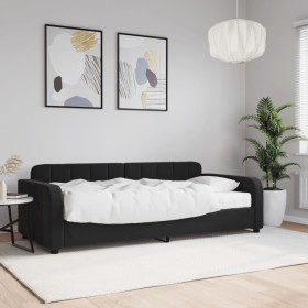 Sofá cama con colchón terciopelo negro 90x190 cm de vidaXL, Camas y somieres - Ref: Foro24-3196920, Precio: 373,99 €, Descuen...