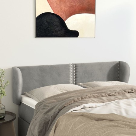 Cabecero de terciopelo gris claro 147x23x78/88 cm de vidaXL, Cabeceros y pies de cama - Ref: Foro24-3117052, Precio: 63,60 €,...