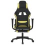 Gaming chair with footrest in light green and black fabric by vidaXL, Gaming chairs - Ref: Foro24-3143748, Price: 131,36 €, D...