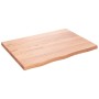 Badezimmerarbeitsplatte aus hellbraun behandeltem Massivholz, 80 x 60 x (2–4) cm von vidaXL, Arbeitsplatten - Ref: Foro24-315...