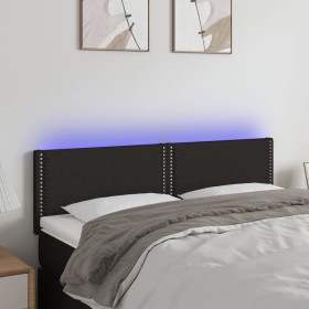 Black fabric headboard with LED 144x5x78/88 cm by vidaXL, Headboards and footboards - Ref: Foro24-3121472, Price: 58,87 €, Di...