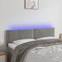 Light gray velvet headboard with LED 144x5x78/88 cm by vidaXL, Headboards and footboards - Ref: Foro24-3121520, Price: 58,49 ...