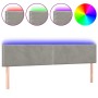 Cabecero con LED de terciopelo gris claro 180x5x78/88 cm de vidaXL, Cabeceros y pies de cama - Ref: Foro24-3121532, Precio: 7...