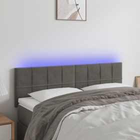 Dark gray velvet headboard with LED 144x5x78/88 cm by vidaXL, Headboards and footboards - Ref: Foro24-3121661, Price: 62,71 €...