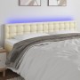 Headboard with LED cream synthetic leather 160x5x78/88 cm by vidaXL, Headboards and footboards - Ref: Foro24-3121710, Price: ...