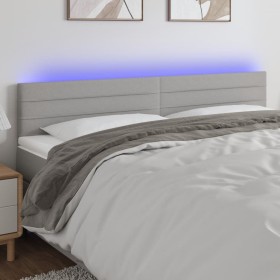 Cabecero con LED de tela gris claro 200x5x78/88 cm de vidaXL, Cabeceros y pies de cama - Ref: Foro24-3121774, Precio: 67,63 €...