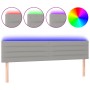 Light gray fabric headboard with LED 200x5x78/88 cm by vidaXL, Headboards and footboards - Ref: Foro24-3121774, Price: 69,33 ...