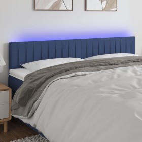 Cabecero con LED de tela azul 200x5x78/88 cm de vidaXL, Cabeceros y pies de cama - Ref: Foro24-3121878, Precio: 73,19 €, Desc...