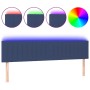 Blue fabric headboard with LED 200x5x78/88 cm by vidaXL, Headboards and footboards - Ref: Foro24-3121878, Price: 73,13 €, Dis...