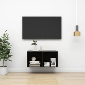 Mueble TV de pared madera contrachapada negro brillo 37x37x72cm de vidaXL, Muebles TV - Ref: Foro24-805478, Precio: 29,00 €, ...